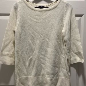 H&M off-white knit 3/4 sleeve tunic
